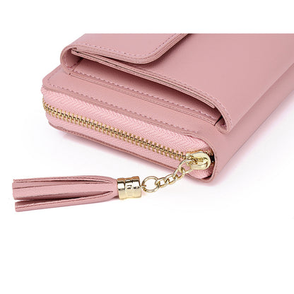 Women's Tassel Large Capacity Zipper Mobile Multifunctional Ladies Wallets