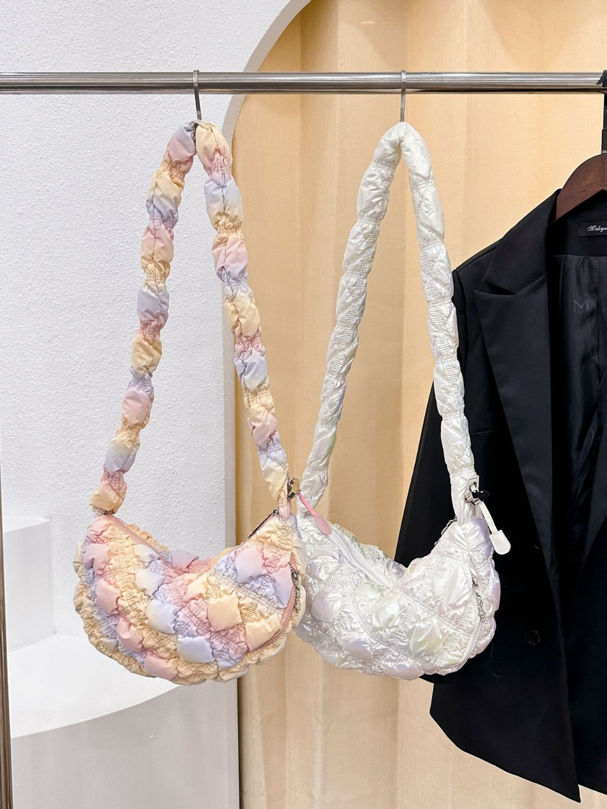 Women's Korean Style Niche Cotton Candy Cloud Crossbody Bags