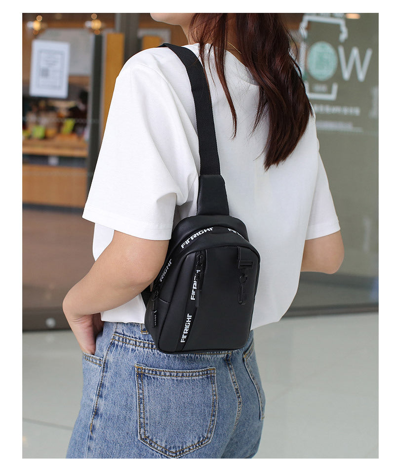 Women's Simple Fashion Color Contrast Wide Strap Motorcycle Waist Packs