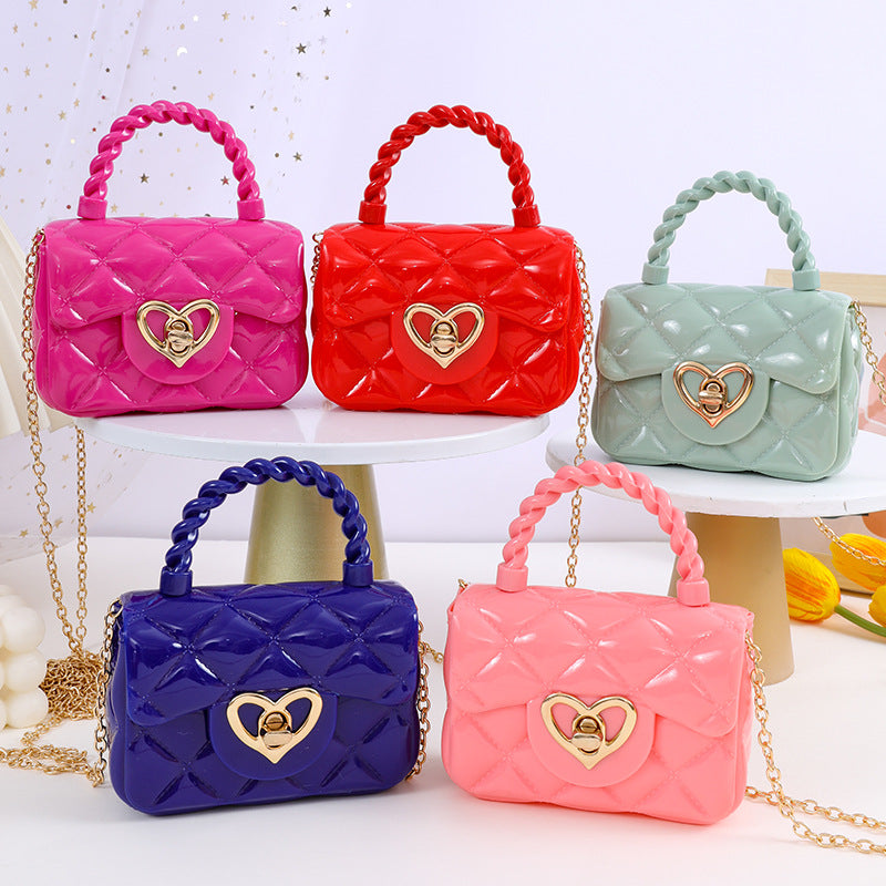 Hot Transparent Jelly Portable Mini Love Crossbody Bags