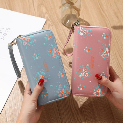 Women's Wild Double Zipper Korean Style Flower Ladies Wallets