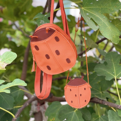 Porte-monnaie pour enfants en cuir souple à motif litchi