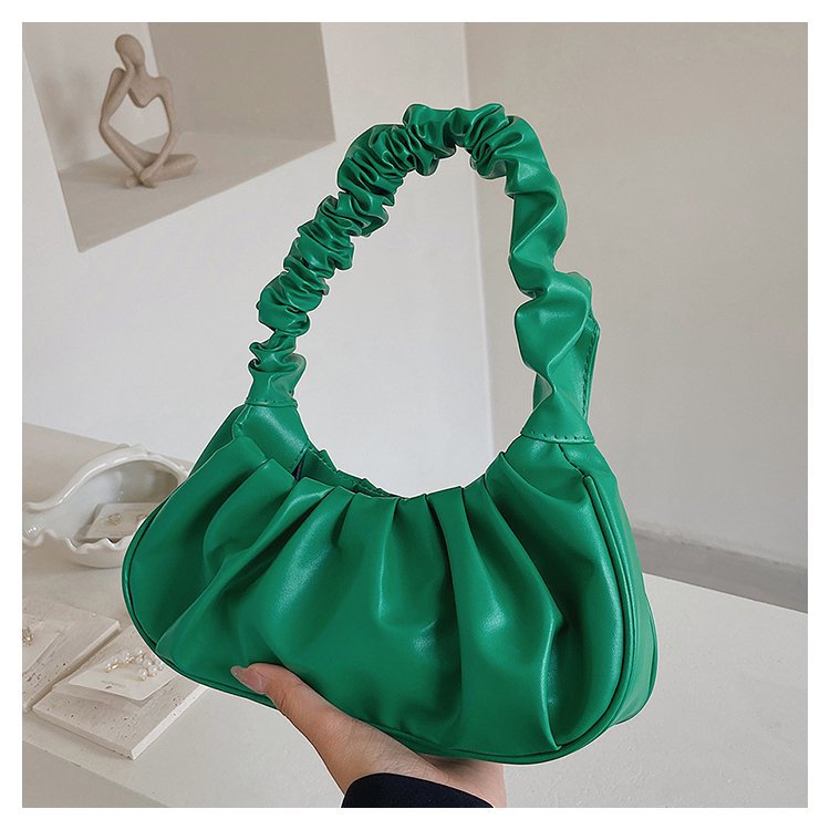 Women's Pleated Cloud Fresh Stylish Solid Color Large Handbags