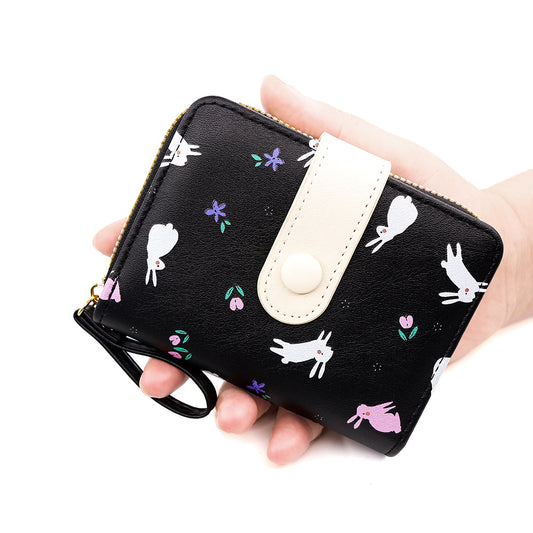 Style Fresh Cute Bunny Pattern Printing Large Capacity Ladies Wallets