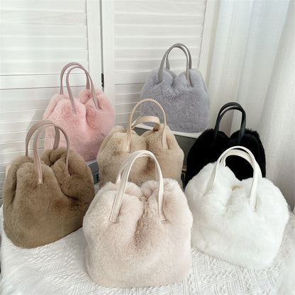 Practical Fashion Faux Fur Rabbit Plush Handbags