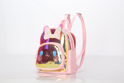 Sacs d'école maternelle pour enfants avec motif de lapin mignon et transparent pour danse laser