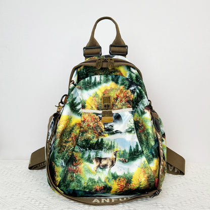 Capacity Ethnic Style Trendy Printed Fashionable Backpacks