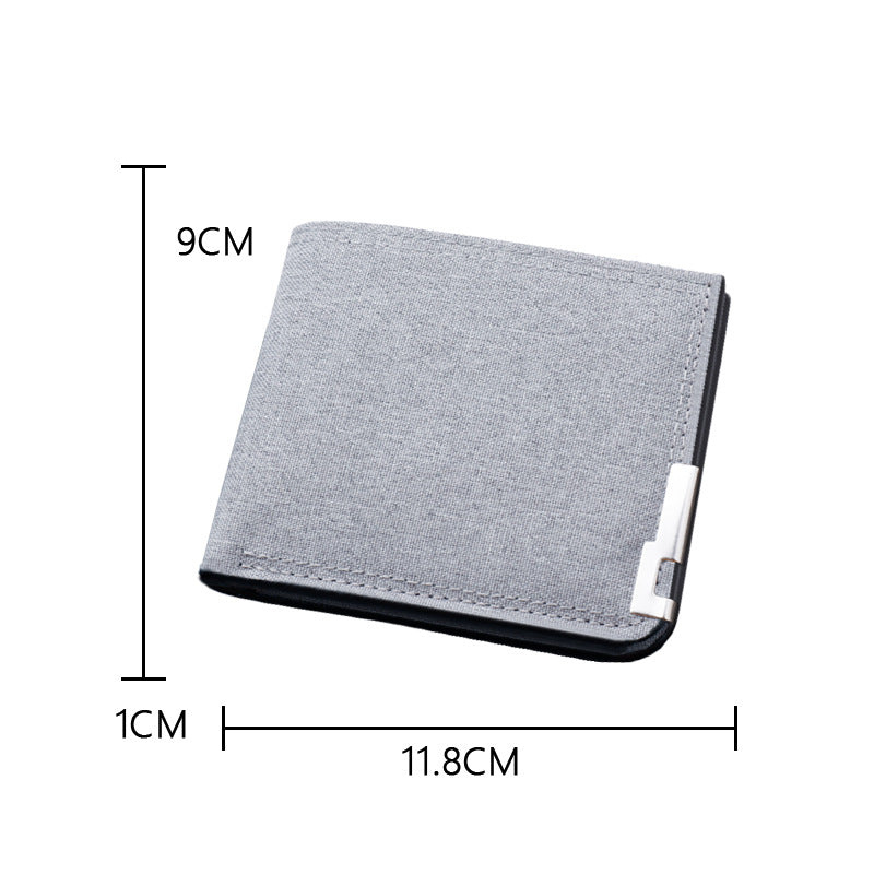 Men's Canvas Short Thin Folding Minimalist Fashion Men's Wallets