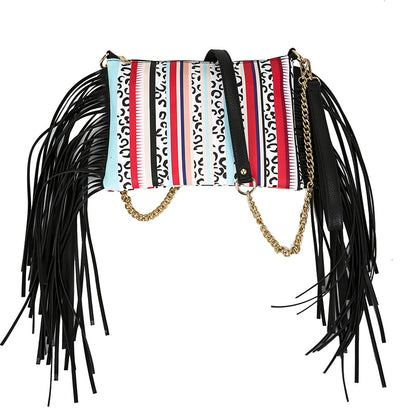 Women's Graceful Innovative Tassel Printed Chain Crossbody Bags