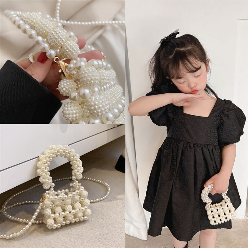 Women's Fashion Pearl Hand Korean Style Western Children's Shoulder Bags