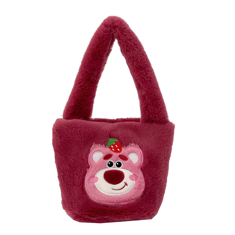 Trendy Furry Soft Storage Out Portable Handbags