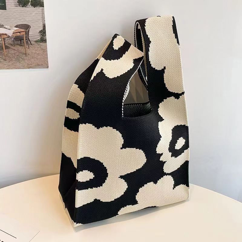 Mobile Female Dopamine Color Soft Woven Handbags