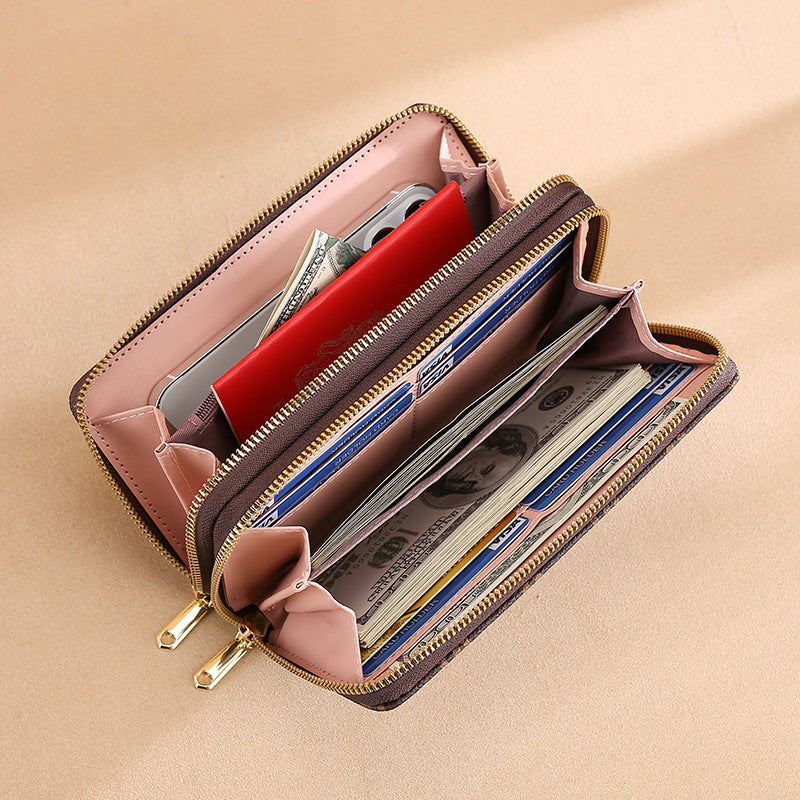 Women's Clutch Stitching Contrast Color Large Capacity Ladies Wallets