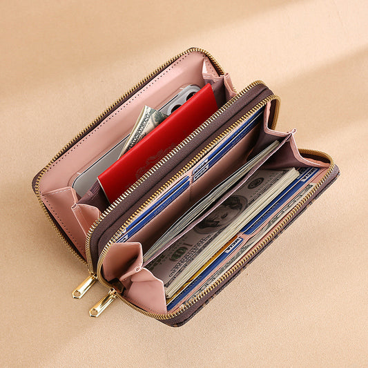 Women's Clutch Stitching Contrast Color Large Capacity Ladies Wallets