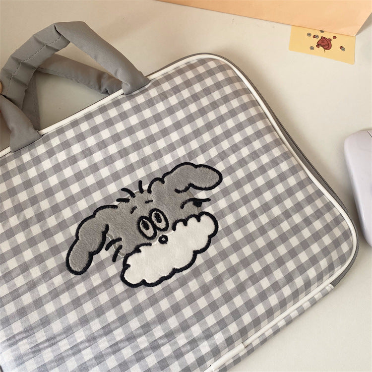 Sacs de rangement pour ordinateur portable à carreaux mignons de dessin animé