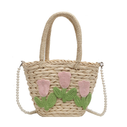 Women's Hand-woven Straw Woven Seaside Vacation Beach Handbags