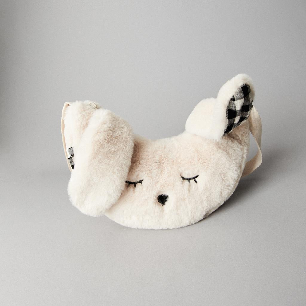 Sac banane pour enfants en peluche brodée avec de longues oreilles de lapin