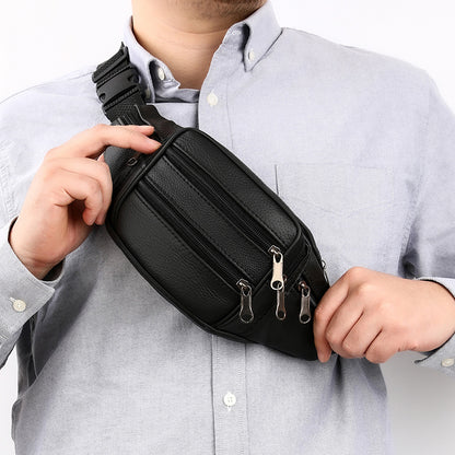 Men's Leather Genuine Hiking Fitness Cattle Men's Waist Packs