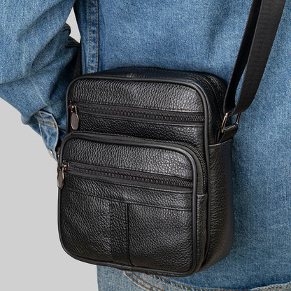 Men's Leather Vertical Top Layer Cowhide Men's Messenger Bags