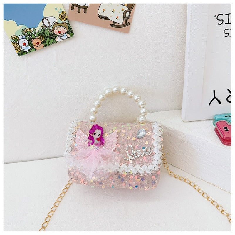 Children's Fashion Pearl Tote Cartoon Doll Chain Children's Coin Purse