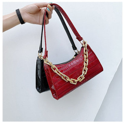 Women's Design Fashion Crocodile Pattern Underarm Portable Shoulder Bags