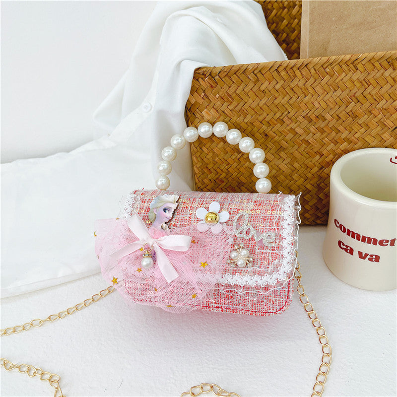 Children's Princess Style Chain Pearl Hand Trendy Children's Shoulder Bags