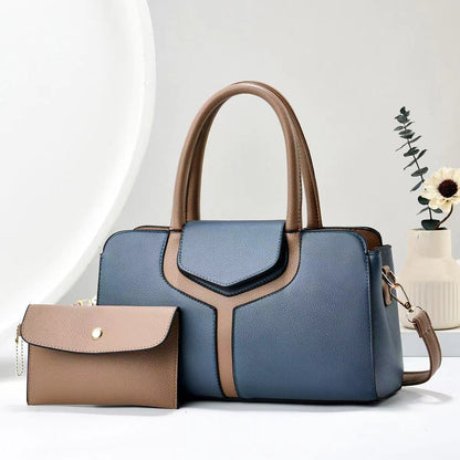 Women's Simple Stitching Western Style Large Capacity Fashion Handbags