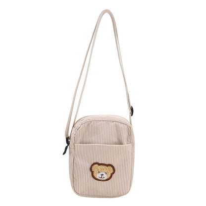 Corduroy Fashion Simple Fresh Korean Cute Little Crossbody Bags