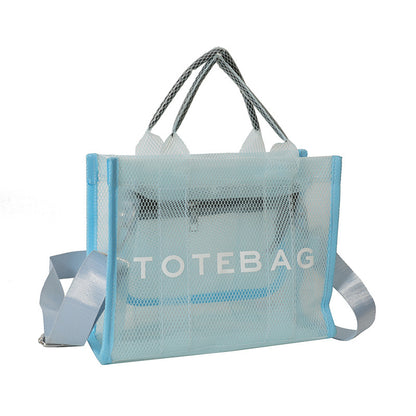 Women's Summer Fashion Transparent Large Capacity Colorful Shoulder Bags