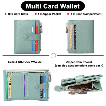 Women's Short Leather Large Capacity Multifunctional Zipper Ladies Wallets