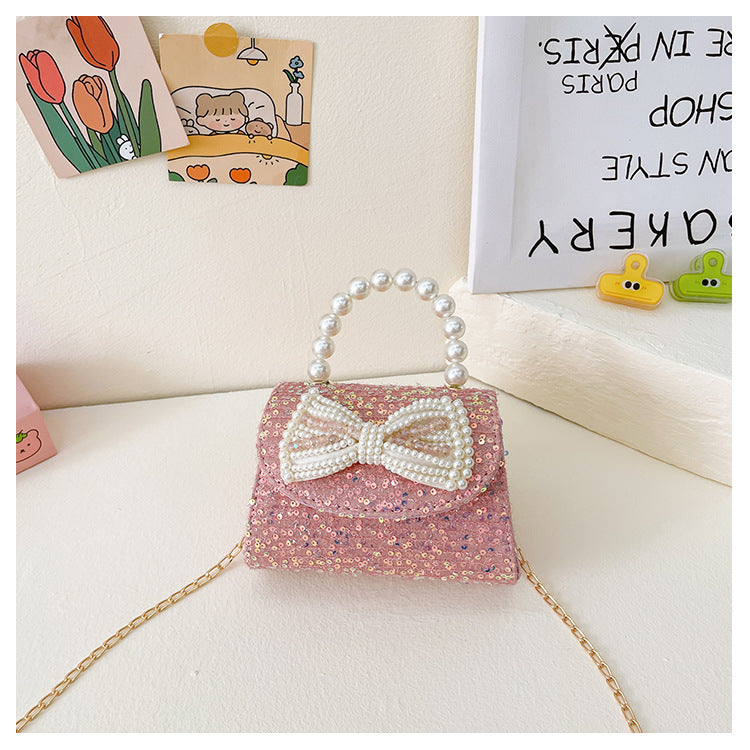 Children's Western Style Cute Bow Flower Little Children's Shoulder Bags