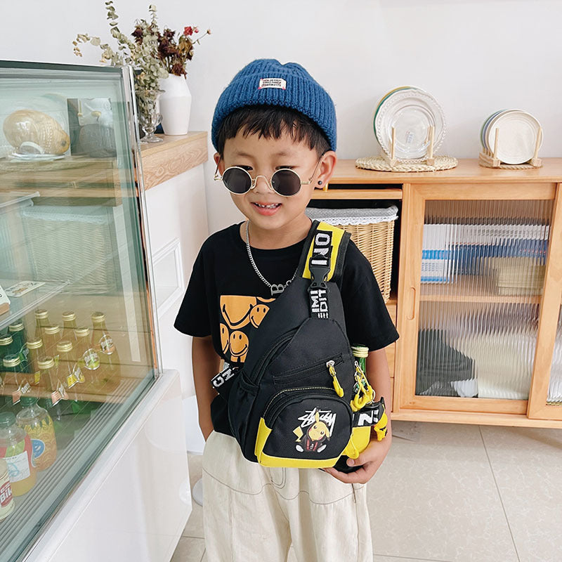 Children's Small Fashion Printed Large Capacity Contrast Children's Waist Packs