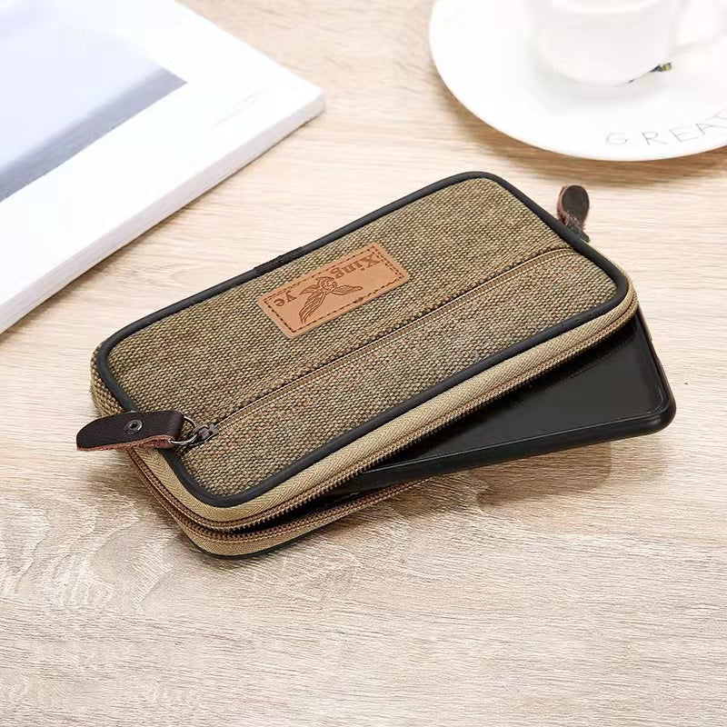 Men's Leisure Mobile Horizontal Zipper Pannier Phone Bags