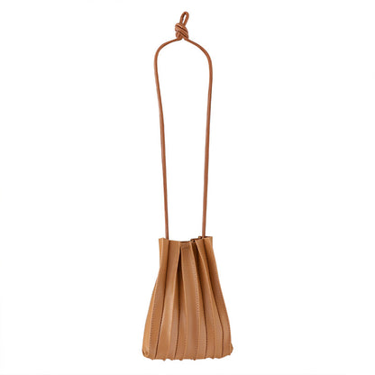 Pleated Korean Simple Mini Western Style Crossbody Bags