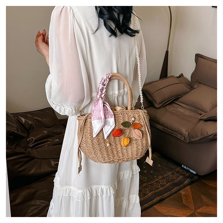 Woven Gentle Stylish Elegant Straw Scarf Summer Handbags