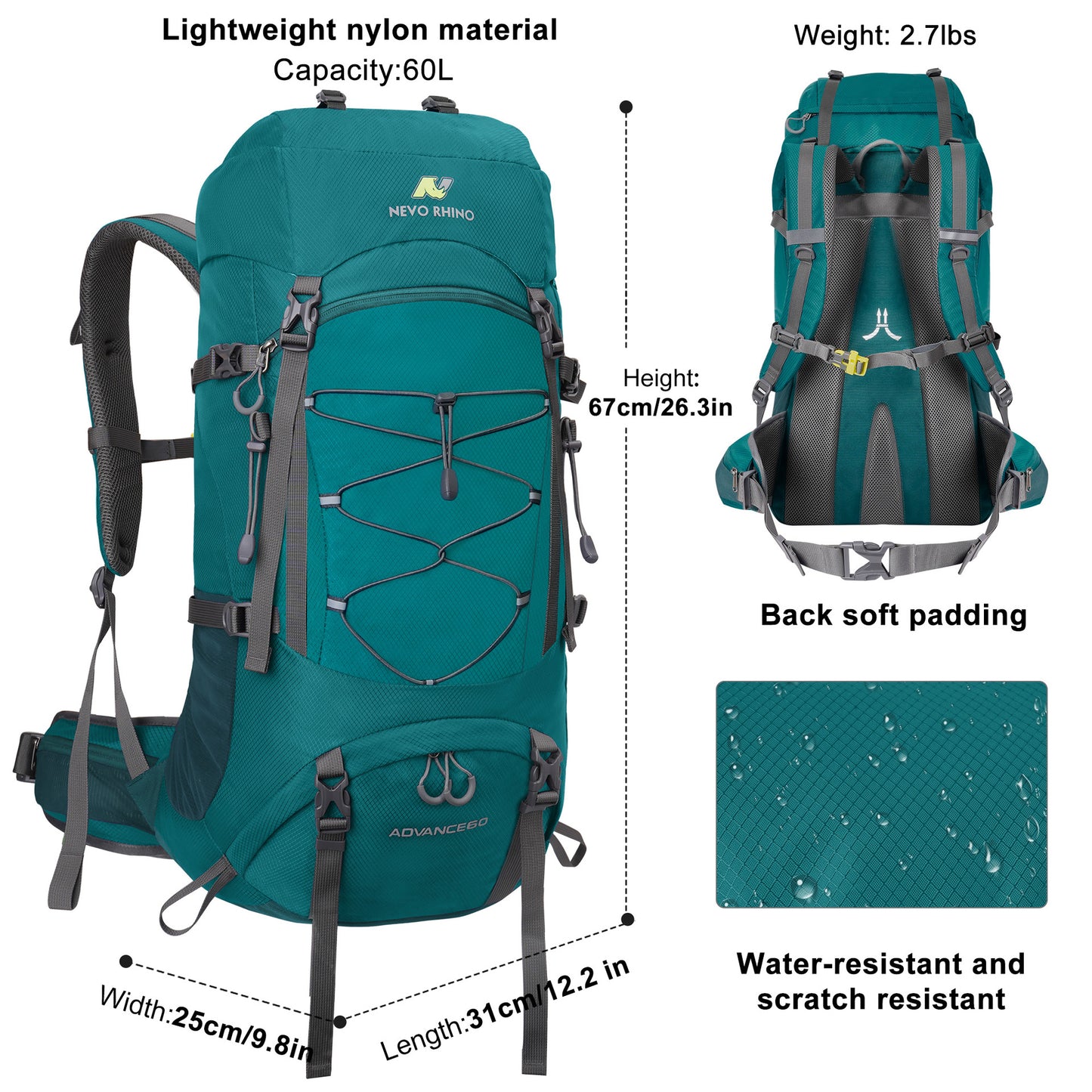 Elegant Nylon Large Capacity Hiking Camping Mountaineering Backpacks