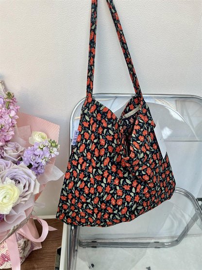 Leopard Print Floral Canvas Female White Shoulder Bags