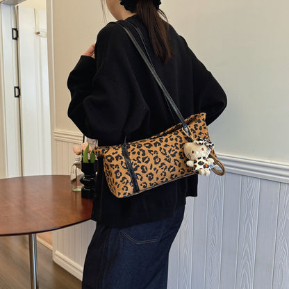 Women's High-grade Suede Underarm Popular Commuter Leopard Shoulder Bags