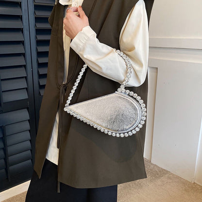 Sacs à bandoulière tendance en forme de cœur et diamant pour femme