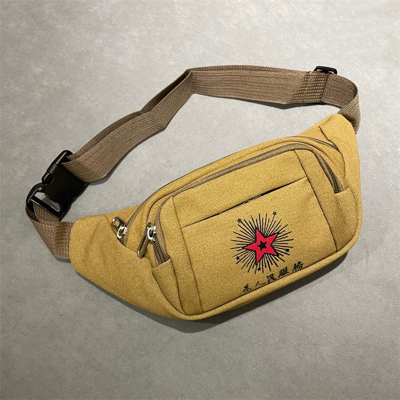 Women's & Men's & Thick Canvas Large Capacity For Construction Men's Waist Packs