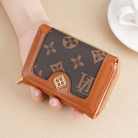 Women's Short Tri Fold Versatile Classic Presbyopic Ladies Wallets