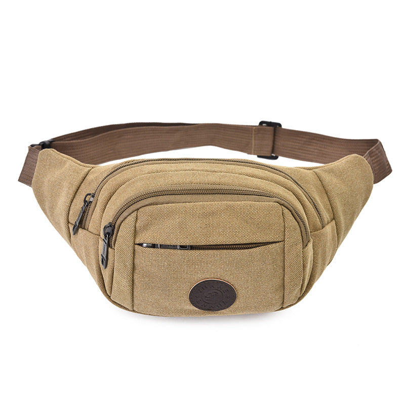 Men's Pocket Washed Canvas Stall Checkout Mobile Men's Waist Packs