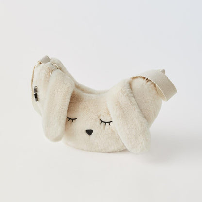 Sac banane pour enfants en peluche brodée avec de longues oreilles de lapin