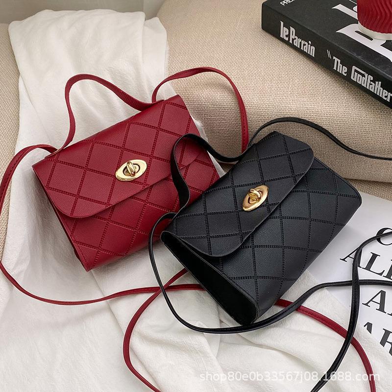 Rhombus Striped Small Square Korean Style Handbags