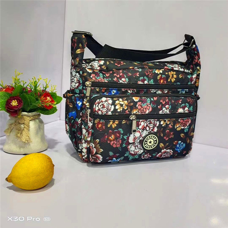 Women's Popular Flower Cloth Oxford Canvas Crossbody Bags