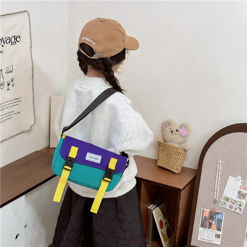 Women's & Children's & Korean Style Versatile Contrast Color Children's Shoulder Bags