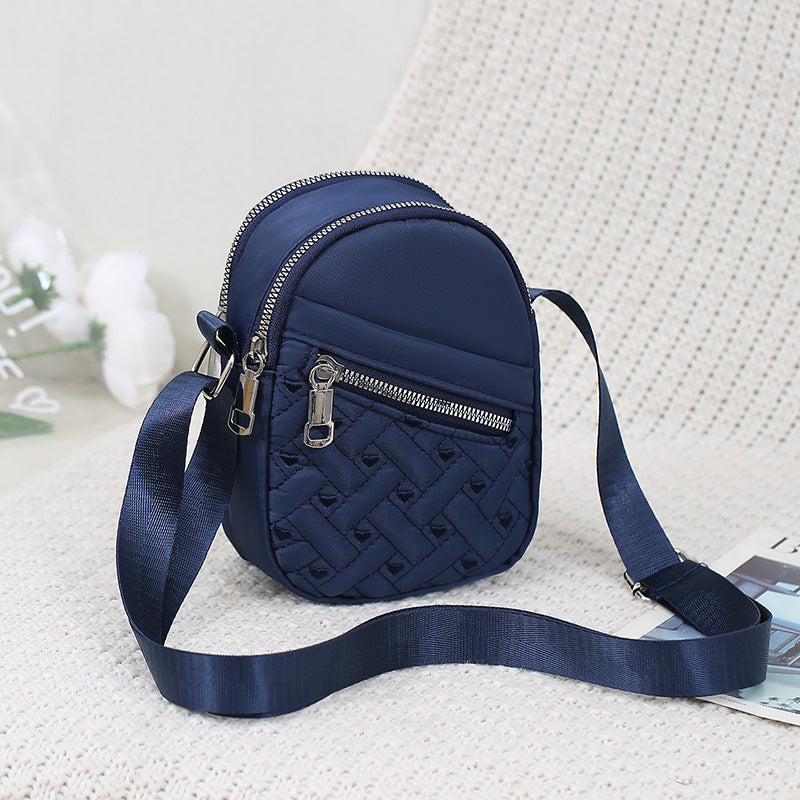 Women's Real Silk Cloth Embroidery Thread Mobile Crossbody Bags