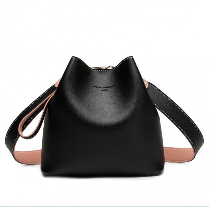 Women's Summer Bucket Graceful Fashionable Korean Contrast Crossbody Bags