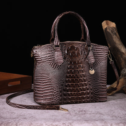 Women's For Retro Crocodile Pattern Brahmin Portable Handbags