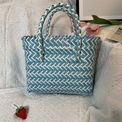 Women's Twill Hand-woven Woven Large Capacity Hand Handbags